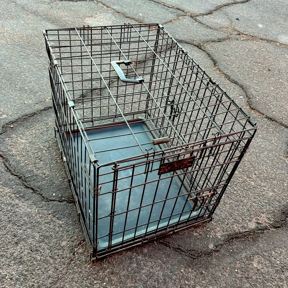 Collapsible Small Pet Cage, w/ Double Cage Door, Bottom Tray, and Handle